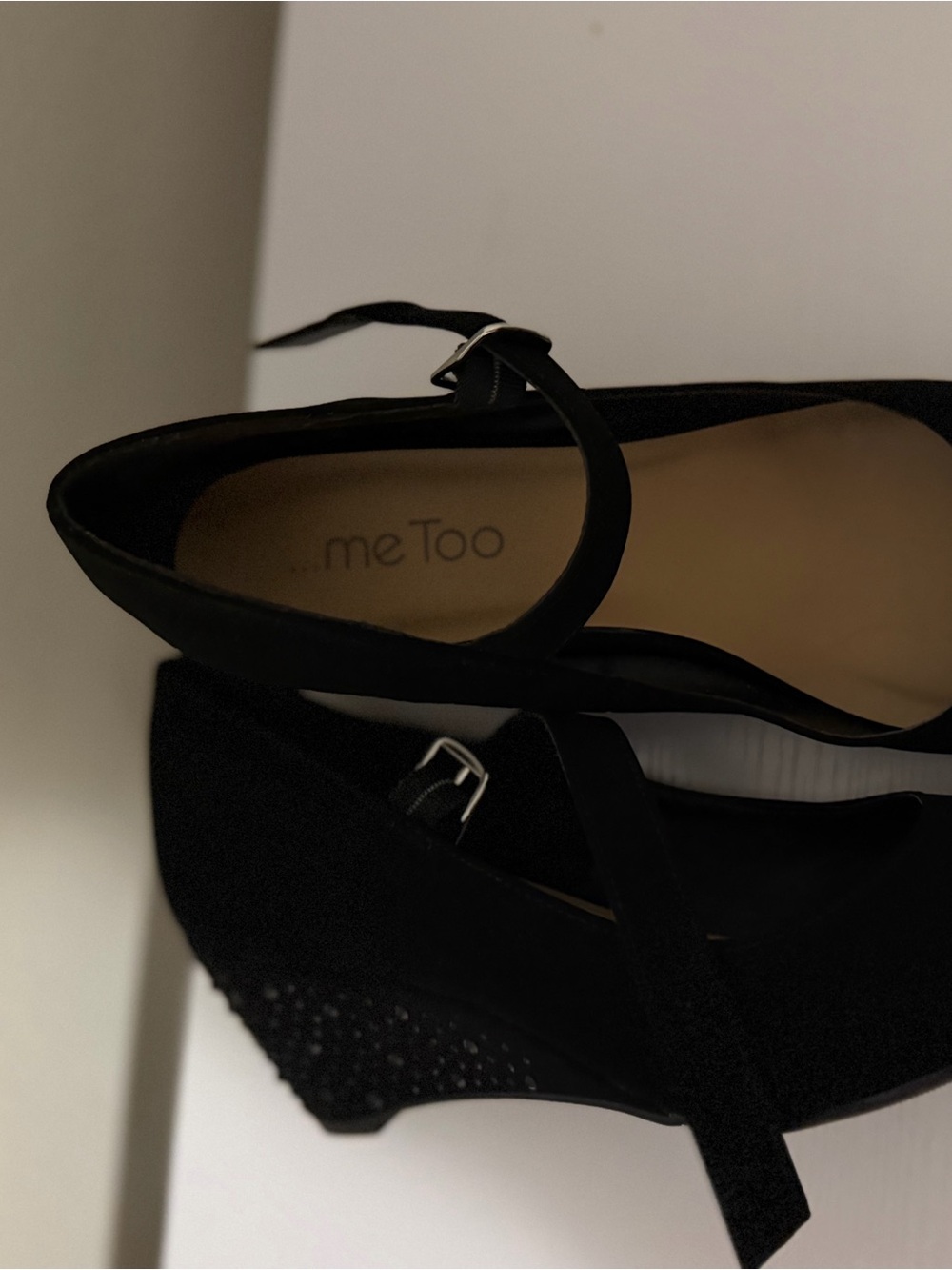 me too Black Mary Jane Wedge Pumps